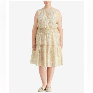 Lauren Ralph Lauren Plus Size  Floral Cotton Blend Dress